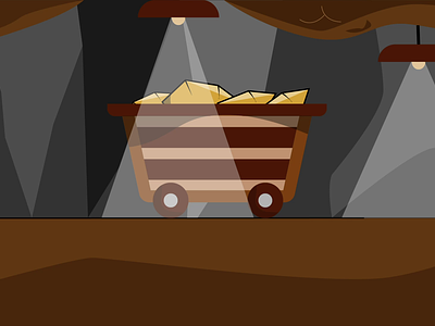 Mining Cart Animation 2d animation animation background animation graphic design illustration mining cart motion graphics