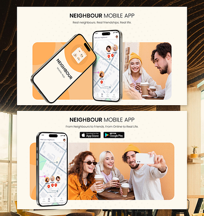 Promo banners for mobile app banners figma graphic design mobile app mobile design promo ui ux