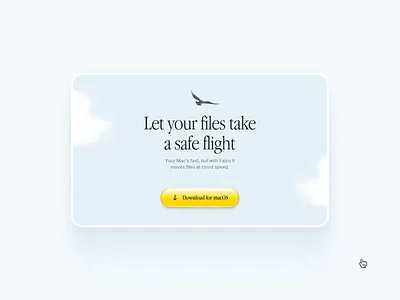 CTA block: Falco file sharing website ai animation cta design digital product landing page micro interaction saas ui web web app website website design