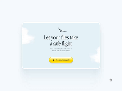 CTA block: Falco file sharing website ai animation cta design digital product landing page micro interaction saas ui web web app website website design