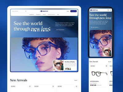Eyewear E-commerce Landing Page clean ui e commerce website ecommerce ecommerce landing page eyewear focotik glass shop landing page landing page ui minimal design modern design online shop sunglass ui ui design ui ux design web design web ui website