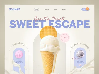 Nonna's – Ice Cream Website Design design dessert website ecommerce food website ice cream shop design ui uiux ux web web design website