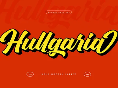 Hullgaria - Bold Modern Script apparel bold script font calligraphy cursive font fonts free font lettering logo logo font logotype modern script font t shirt typography