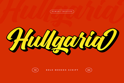 Hullgaria - Bold Modern Script apparel bold script font calligraphy cursive font fonts free font lettering logo logo font logotype modern script font t shirt typography
