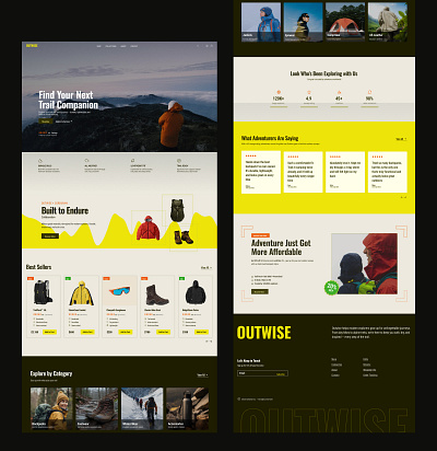 Outwise — A Concept E‑Commerce Built for the Wild ecommerce figma graphic design landingpage ui uidesign