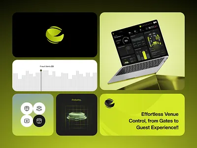 Venue & Stadium Management Platform ai powered crowd control dark mode dashboard ui data visualization enterprise app event operations interaction design iot neon ui product design real time data saas design smart arena sports tech stadium management uiux venue control web design