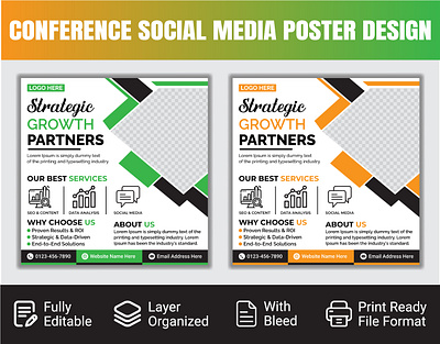 Social Media Banner Design agency banner branding business conference corporate creative design flyer graphic design instagram banner marketing office poster social media square flyer template vector