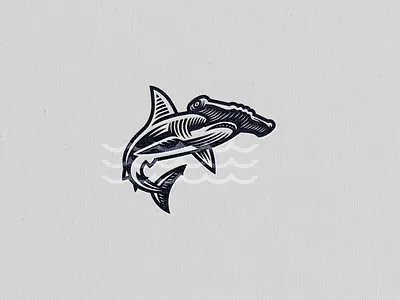Hammerhead shark branding design fish graphic design hammerhead shark icon illustration jaws logo logo design nature ocean predator sea shark vector water