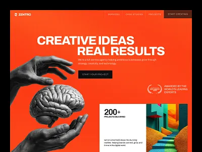 ZENTRO - Agency website Design agency website creative agency digital marketing digital marketing agency digital marketing services digital website header header design hero section marketing agency marketing website minimal ui design ui ux ux design website website design