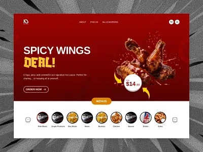 Fast Food Website - "Spicy Wings" Landing Page