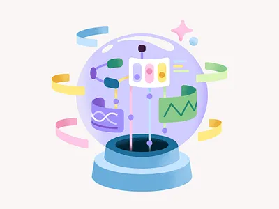 Temporal Graph Analytics analytics branding design graphic design illustration magic ball statistic ui vector