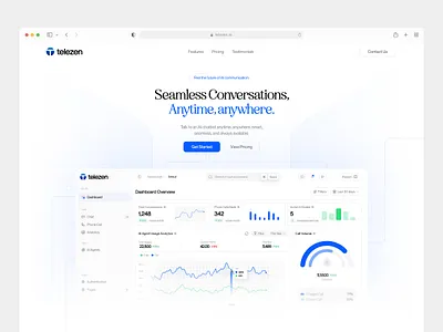 Telezen AI - SaaS Hero Section app bento branding clean clean ui dashboard design effect hero section illustration interaction landing page minimal saas saas ai saas design saas ui ui ux website