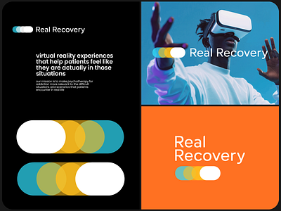 Real Recovery Branding (VR) abstract logo bento best logos brand book brand identity branding future health identity logo logos logotype minimal modern logo recovery saas logo startup logo top logo designer vr