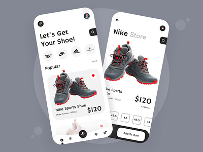 Shoe Store App Design app app design app ui app ux ecommerce app shoe store app