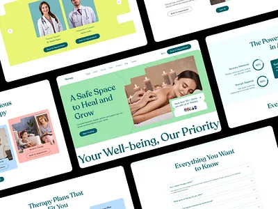 Therapy Website Design branding dashboard design health helathcare landingpage logo responsive saas shopify startup therapy website design ui