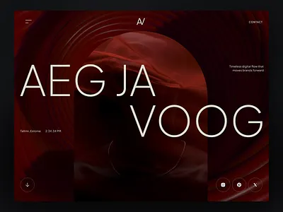 Home Page Design for a Digital Creative Agency clean ui creative agency creative studio dark ui design agency digital agency framer design homepage design landing page minimal design modern ui modern website motion design portfolio website red and black typography ui ux design web design webflow design website concept