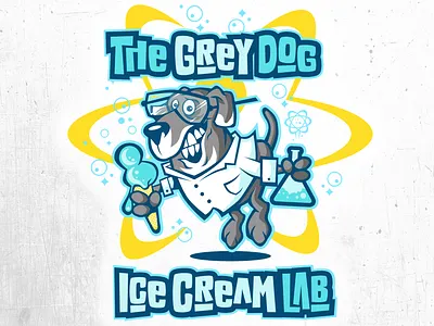 Time for ice cream cartoon chipdavid dog dogwings fun ice cream illustration lab logo vector