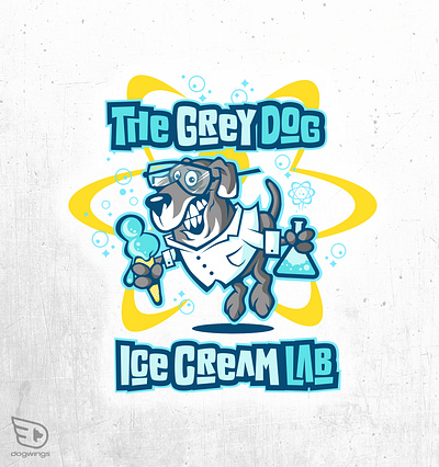 Time for ice cream cartoon chipdavid dog dogwings fun ice cream illustration lab logo vector