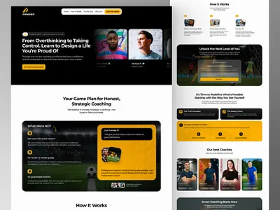 Coaching Landing Page coach coaching design football landing page mentor sport training ui uiesign uiuxdesign ux webdesign