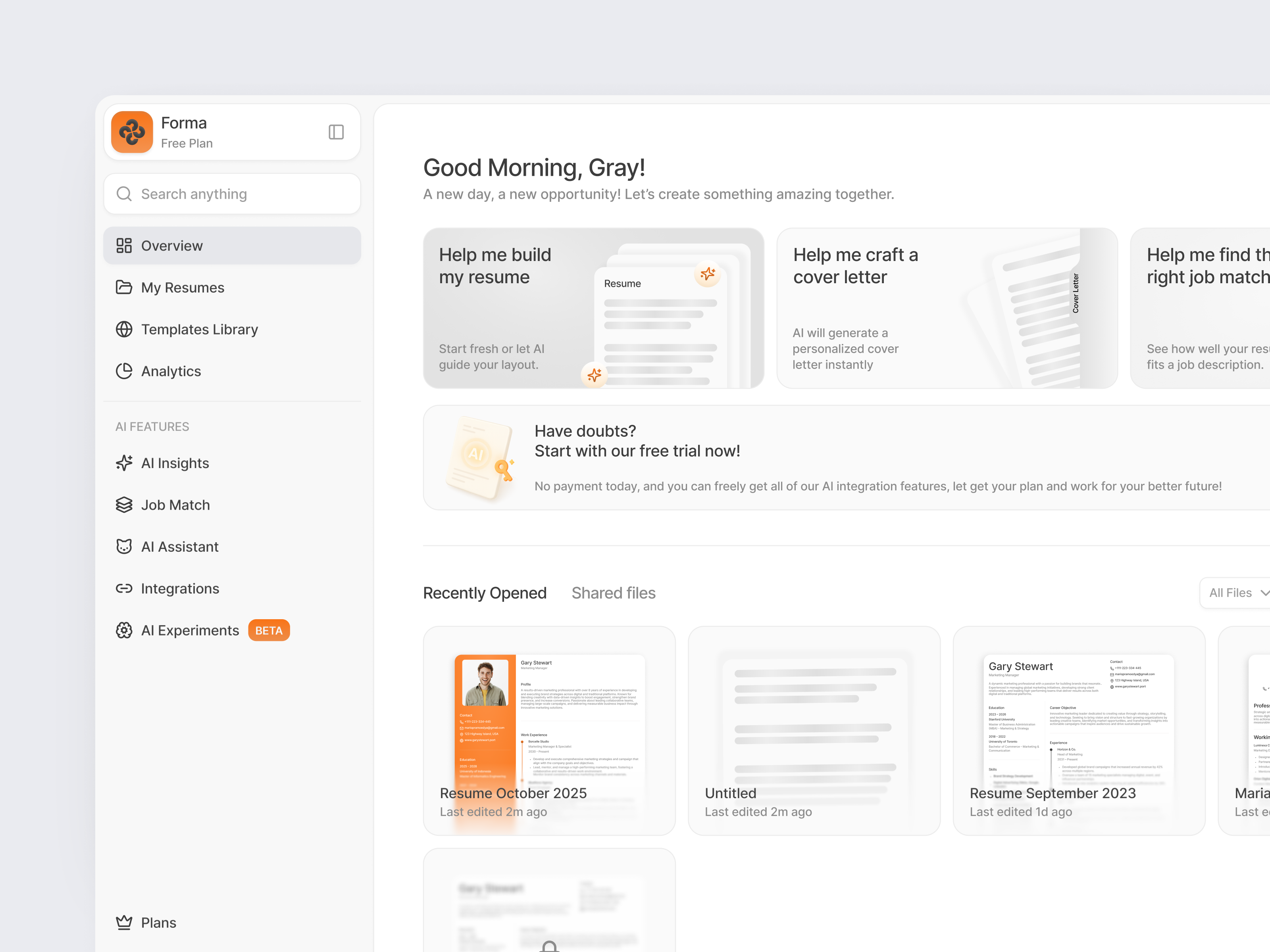 Example of Clean Dashboard Design