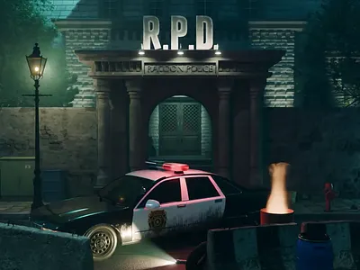Resident Evil 3d animation blender car diorama game render resident evil vehicle