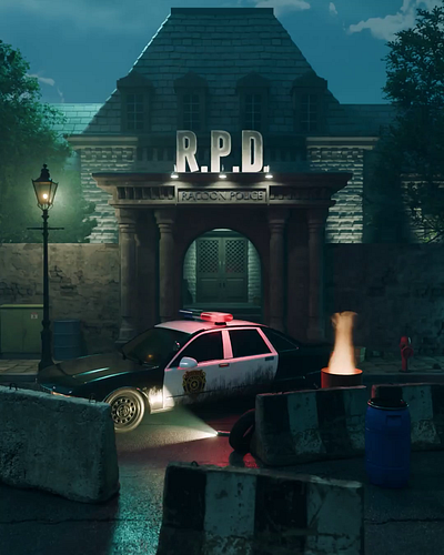 Resident Evil 3d animation blender car diorama game render resident evil vehicle