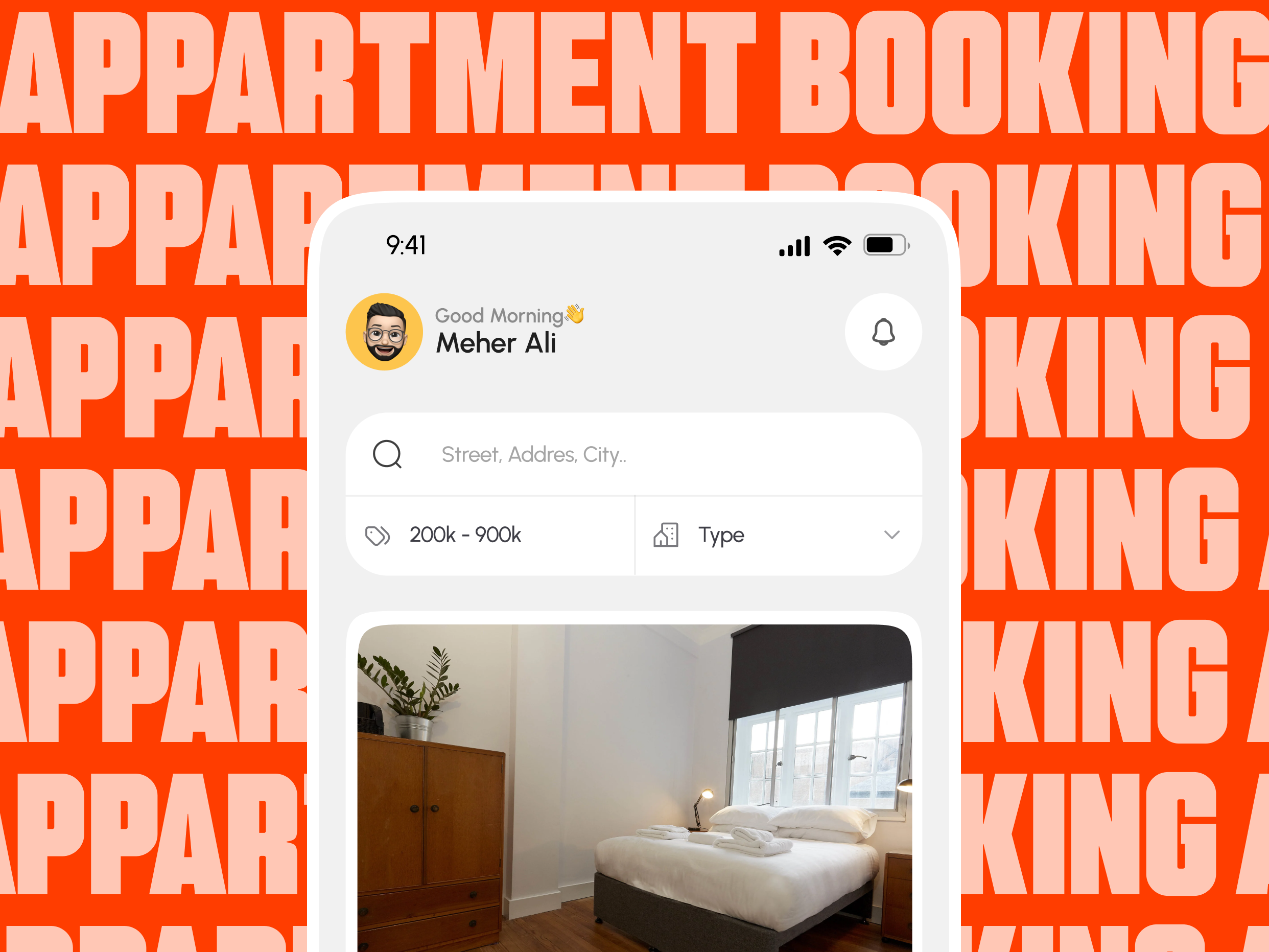 Room Booking App Design 3d animation app design appartment booking app best app design graphic design motion graphics real estate app ui
