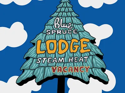 Blue Spruce Lodge bold creative direction design digital art graphic design illustration maximalism pop art procreate signage