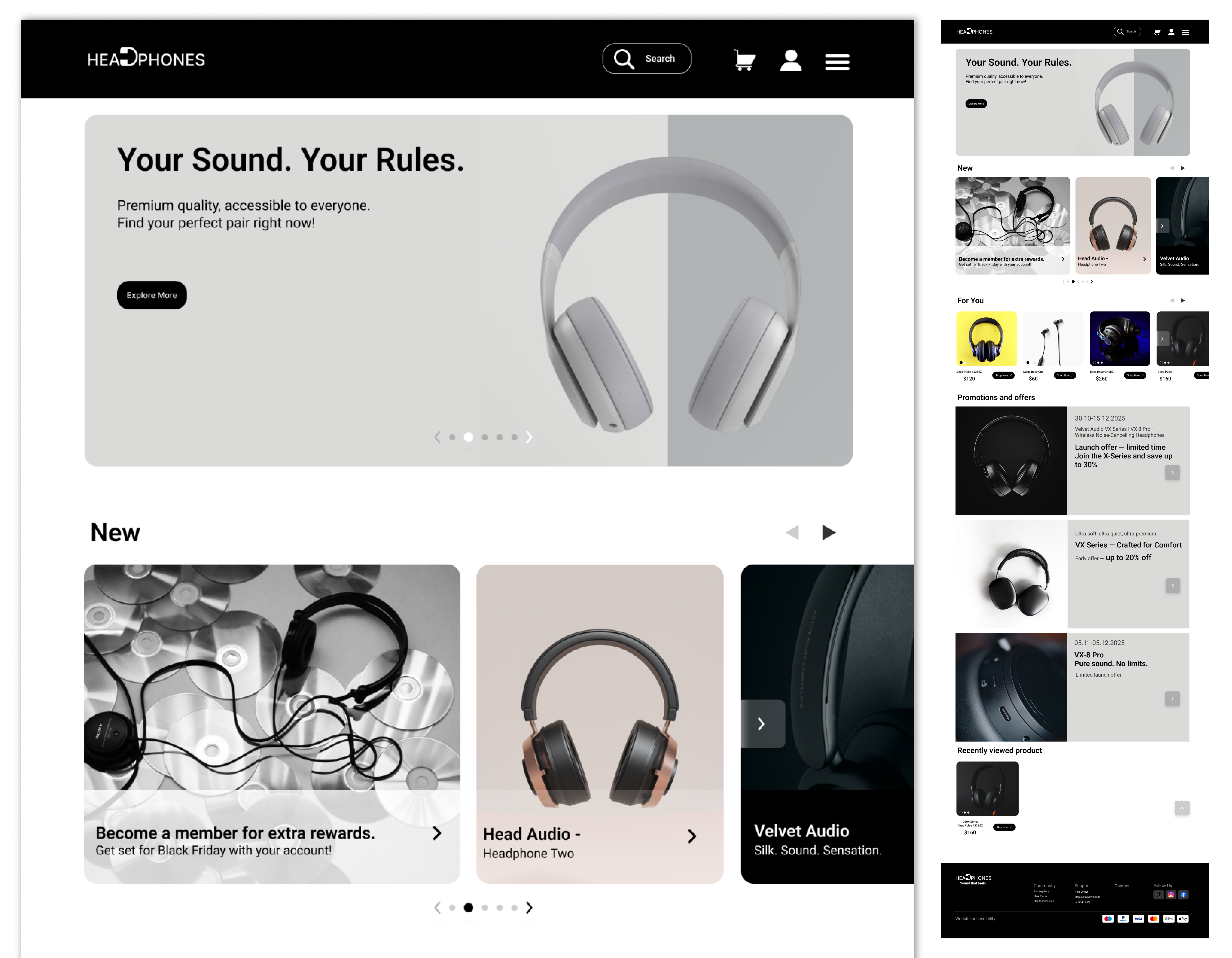 Headphones Online Shop figma headphones landingpage minimaldesign ui webdesign