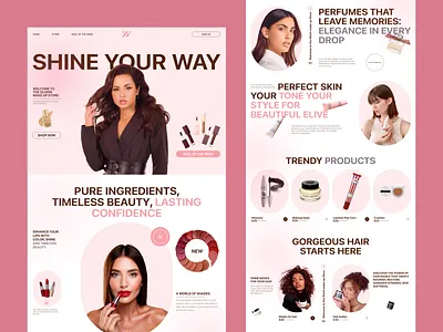 E-Commerce Landing Page app branding design e commerce figma landing page lipstick trendy products ui ux