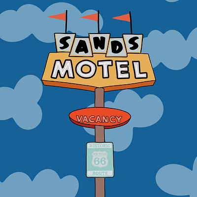 Sands Motel bold creative direction design digital art graphic design illustration maximalism motel pop art procreate signage