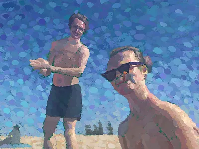 Summer Daze beach chicago digital drawing figure impressionism lake lake michigan painting procreate sky smoke summer sunglasses swimming texture vintage