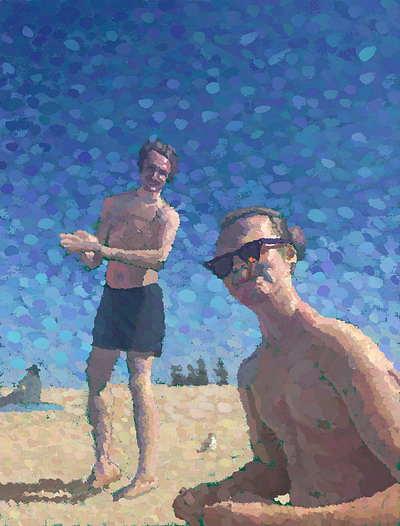 Summer Daze beach chicago digital drawing figure impressionism lake lake michigan painting procreate sky smoke summer sunglasses swimming texture vintage