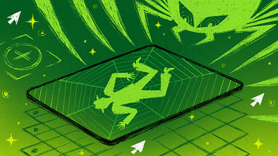 Identity Theft breach cyber data identity illustration internet ipad predator security spider tablet theft