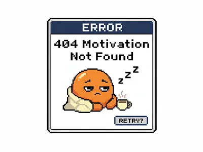 Funny Blurred Design "404 Motivation Not Found" apparel design design funny illustration vector