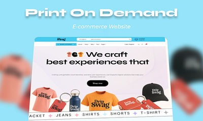 Print-on-Demand Website UI — Sell, Customize & Convert! apparel store website checkout flow conversion focused design custom product tool customer conversions ecommerce ux figma ui design figma website design merch creator dashboard modern ui online merch store print on demand website product personalization responsive ui ui case study uxui design web design inspiration website development woocommerce design wordpress design
