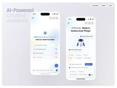 Smart AI Assistant – Modern Mobile Chatbot UI/UX Design ai app design ai assistant ai mobile app ai startup chatbot chatbot ui chatgpt clean interface conversation design friendly bot ios app design mehbubur rahman minimal app minimal mobile app mobile app mobile app design mobile ui modern uiux smart assistant trending ui