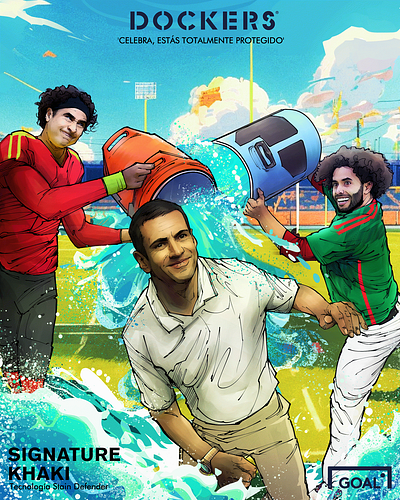 Dockers feat Goal illustration advertising akyanyme chinohuerta dibujo digitalart dockers futbol guillermoochoa ilustracion jaimelozano ligamx media mexico noai painting seleccionmexicana signaturekhaki soccer social staindefender