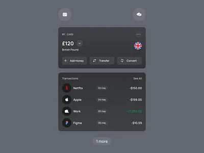 Card & Transactions — Banking Widgets Templates banking card clean design finance fintech product template ui ux widgets