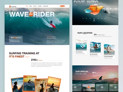 Surf’s Up! Clean & Bold Landing Page Concept creativeui dribbble figma interactiondesign landingpagedesign minimaldesign modernui oceanvibes surfdesign surfingwebsite uidesign uxdesign webdesign