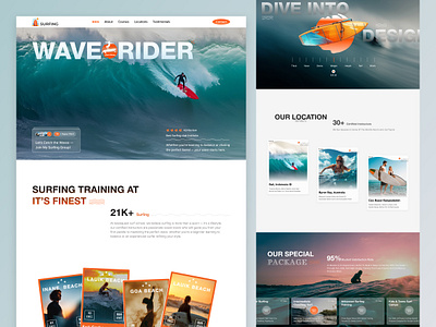 Surf’s Up! Clean & Bold Landing Page Concept creativeui dribbble figma interactiondesign landingpagedesign minimaldesign modernui oceanvibes surfdesign surfingwebsite uidesign uxdesign webdesign