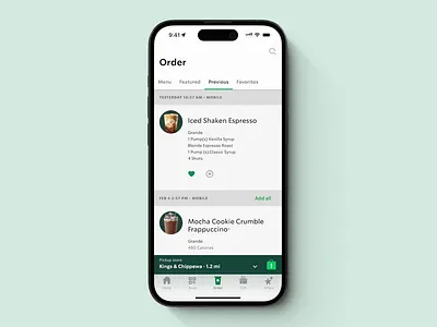 Tipping at Checkout app design ios starbucks ux