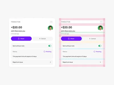 Transaction Layout — Banking Widgets Templates banking clean design finance fintech layout template transaction ui ux widget