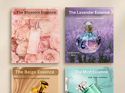 The Essence Collection — Luxury Perfume Ad Series ads canva design graphic design perfumes posts socialmedia