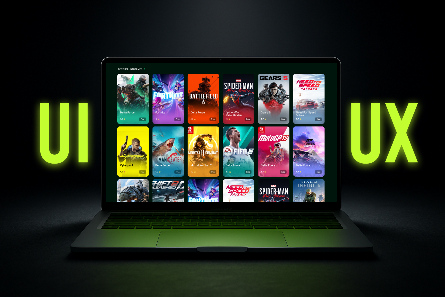 Game store ui design adobe xd figma ui uiux ux