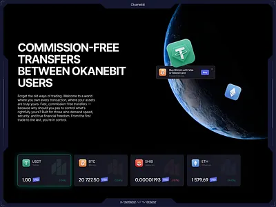Okanebit - UI elements 3d crypto dark mode finance fintech product design trading platform ui ux uxui website
