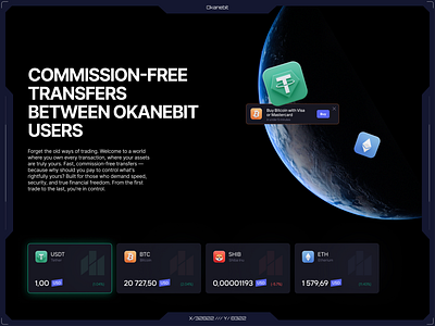 Okanebit - UI elements 3d crypto dark mode finance fintech product design trading platform ui ux uxui website