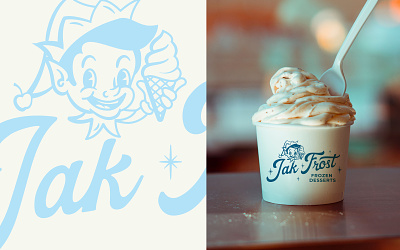 Jak Frost Cup branding graphic design illustration logo retro script vector