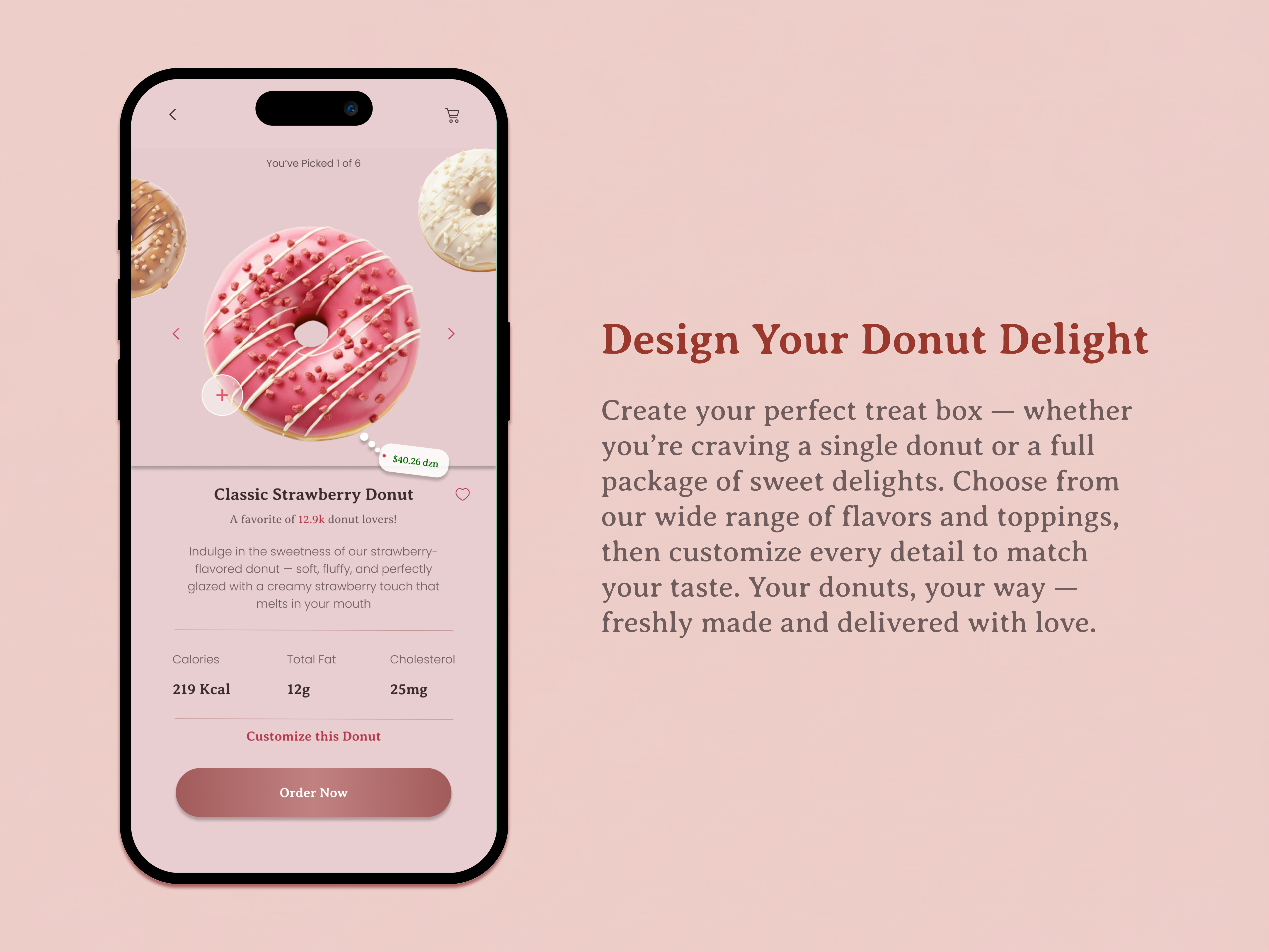 Example of Bakery Ordering App UI Design