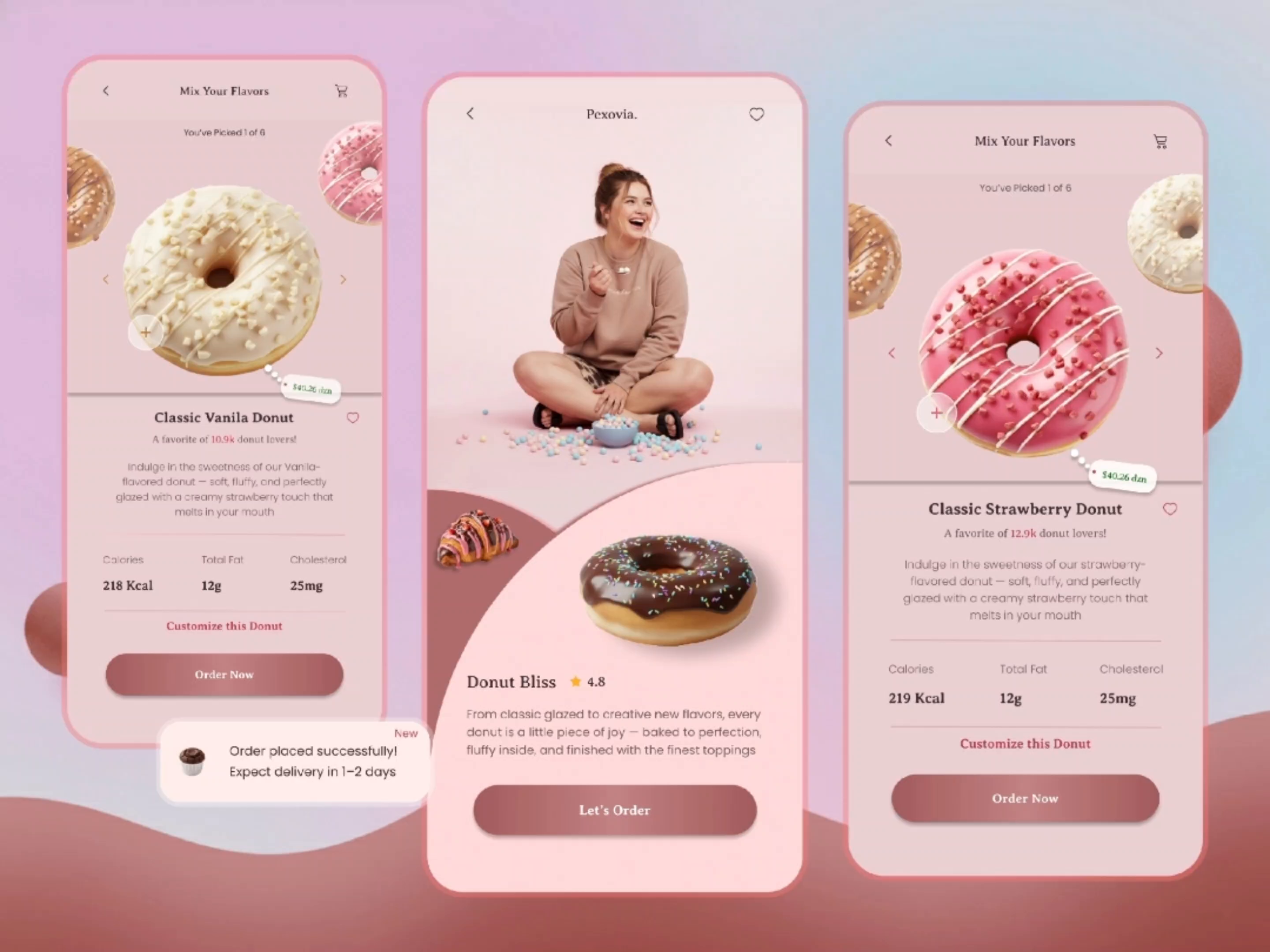 Example of Bakery Ordering App UI Design